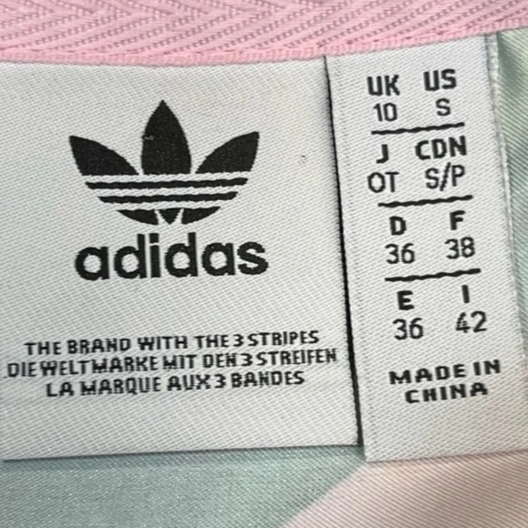 Adidas x Farm Big Palm Leaf/Tropical Pink/Green Track Zip Up Size Small - Picture 11 of 14